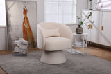 Swivel Accent Chair Armchair, Round Barrel Chair in Fabric for Living Room Bedroom(Beige)