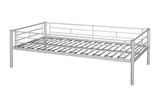 Metal Twin over Twin Bunk Bed with Trundle/Can Be Separated into 2 Twin Beds/ Heavy-duty Sturdy Metal/ Noise Reduced/ Safety Guardrail/ Trundle for Flexible Space/ Bunk Bed for Three/ CPC Certified