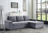 Newlyn 95" Light Gray Linen Reversible Sectional Sofa Chaise