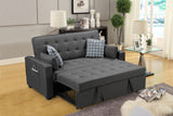 William Modern Gray Fabric  Sleeper Sofa with 2 USB Charging Ports and 4 Accent Pillows