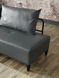 Inferno Metal Frame Vinyl Upholstered Sectional For Living Room