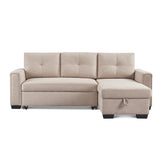 Beige 91.7" Convertible Reversible Sleeper Sectional