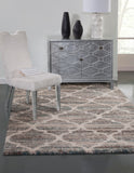 Trellis Blue/Brown/Tan  Area Rug 5x8