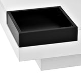 ON-TREND Modern Minimalist Design 31.5*31.5in Square Coffee Table with Detachable Tray and Plug-in 16-color LED Strip Lights Remote Control for Living Room( OLD SKU: WF291303AAK )