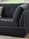 3-pcs Reversible Sectional in Black Polyfiber