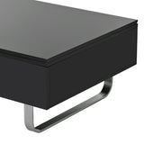 [VIDEO provided] ON-TREND Multi-functional Coffee Table with Lifted Tabletop, Contemporary Cocktail Table with Metal Frame Legs, High-gloss Surface Dining Table for Living Room, Black