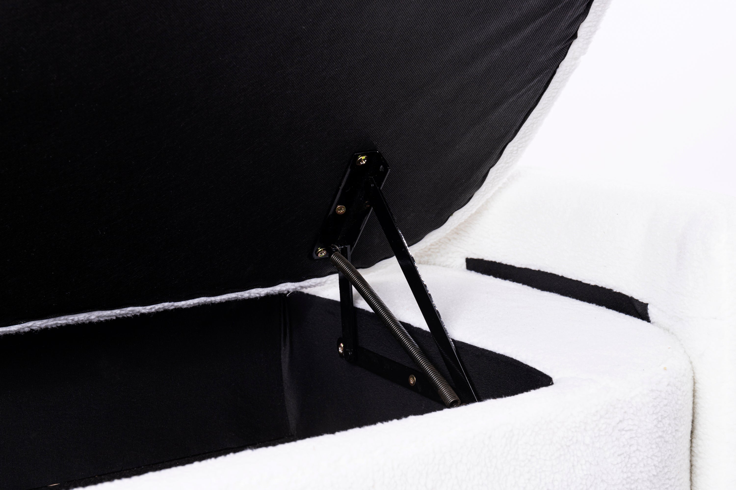 Footstool with storage function  beige teddy fabric  suitable for hallway bedroom living room