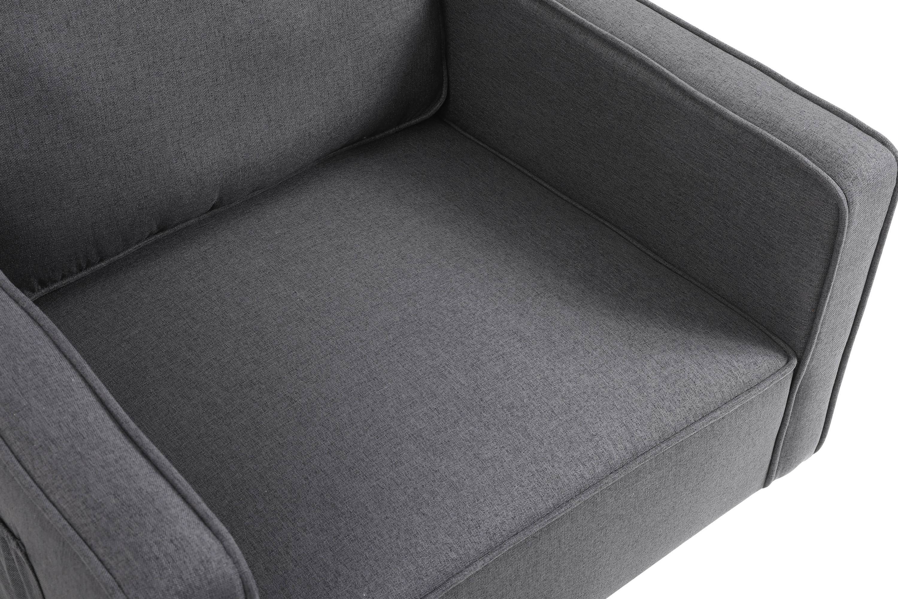 Modern Linen Swivel Accent Chair ,Comfy Armchair with 360 Degree Swiveling for Living Room, Bedroom, Reading Room, Home Office (Dark Grey)