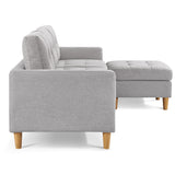 87 In Light Grey Reversible Sectional Sofa with Ottoman