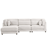 2 Pieces L shaped Sofa with Removable Ottomans