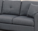 Glossy Charcoal Tufted Sectional