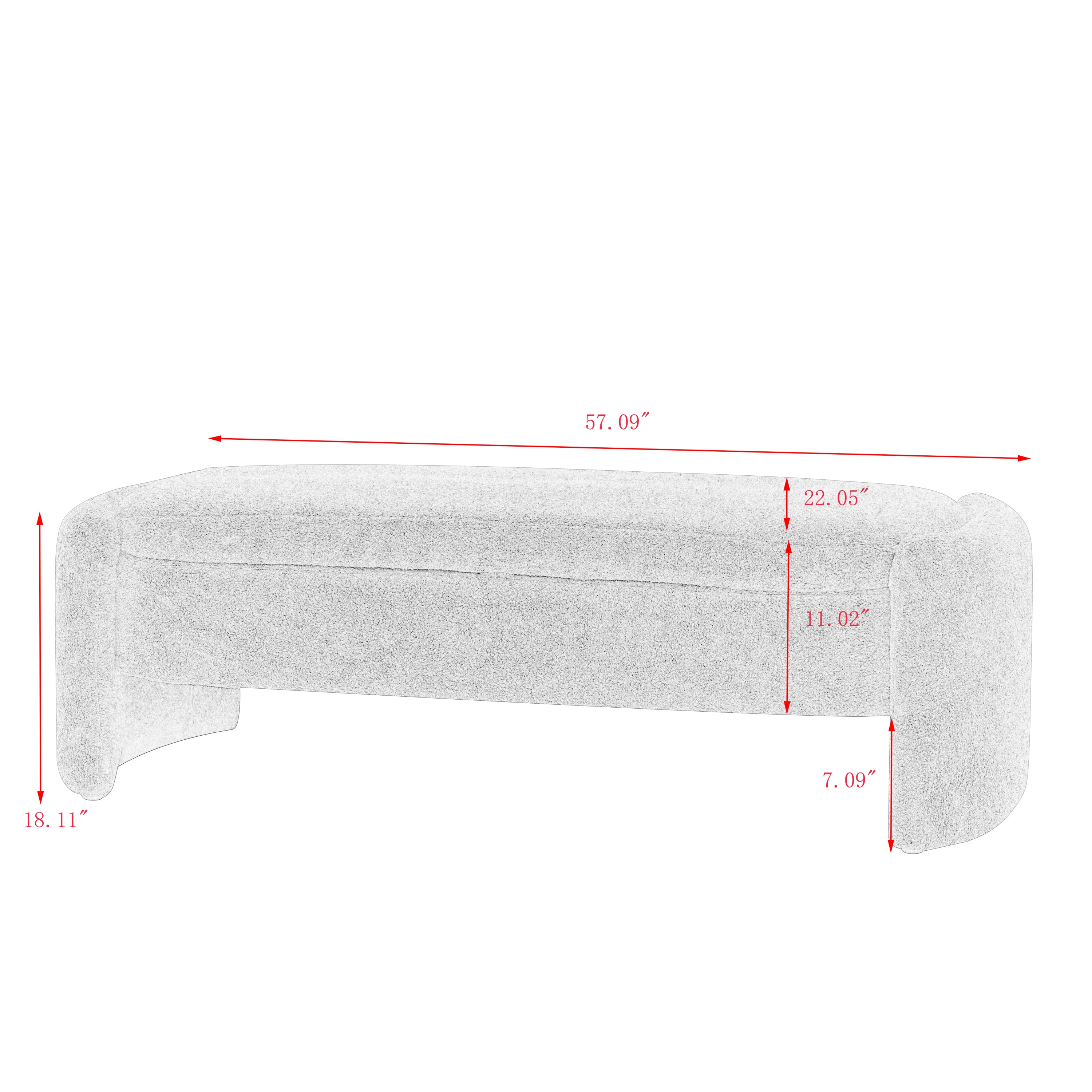 Footstool with storage function  beige teddy fabric  suitable for hallway bedroom living room