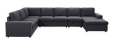 Hayden Modular Sectional Sofa with Reversible Chaise in Dark Gray Linen