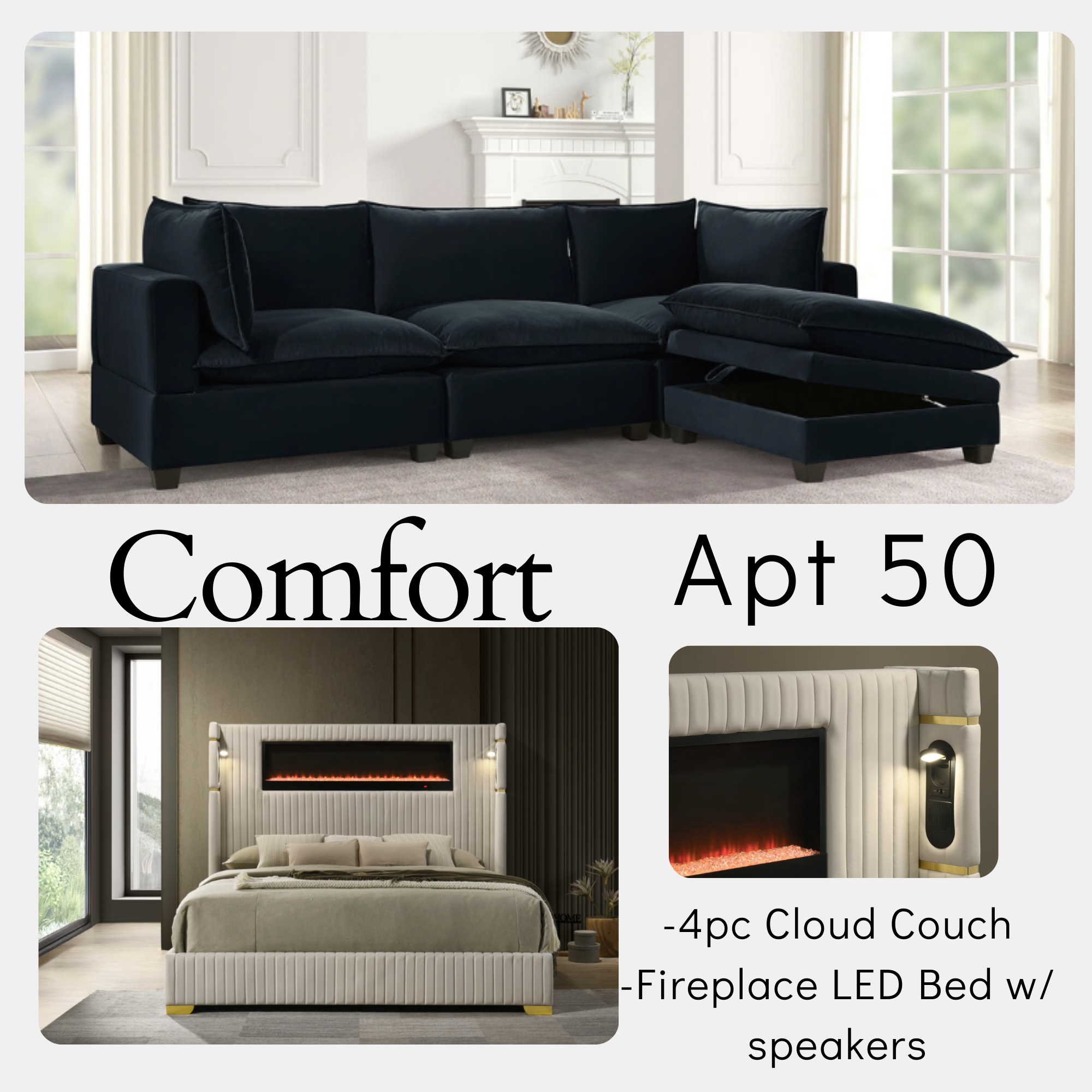 COMFORT BLACK CLOUD 2 ROOM PACKAGE