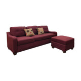 Cleavon II Sectional Sofa & 2 Pillows in Red Linen