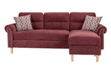 Paprika Red Color Polyfiber Reversible Sectional