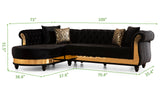 Julia Sectional Black Velvet Fabric