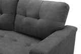 Ashlyn Gray Woven Fabric Sleeper Sectional Sofa Chaise with USB Charger and Tablet Pocket