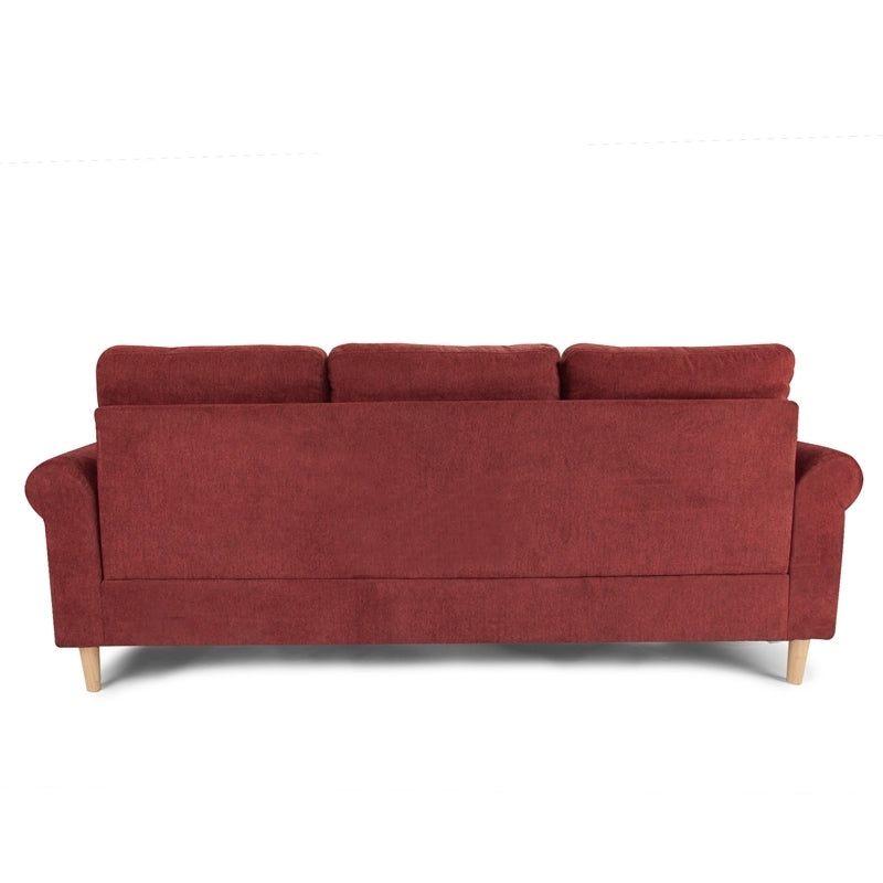Paprika Red Color Polyfiber Reversible Sectional