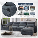 Modular Modern Large L-Shape Feather Filled Sectional Sofa