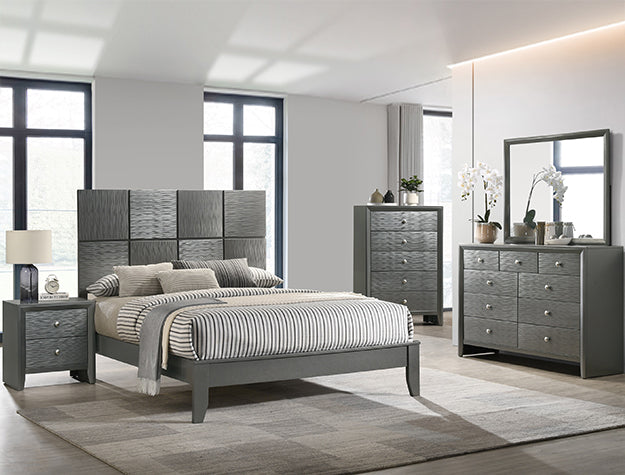 DENKER GUNMETAL COMPLETE BEDROOM SET