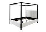 ADALYN WHITE BOUCLE BED FRAME