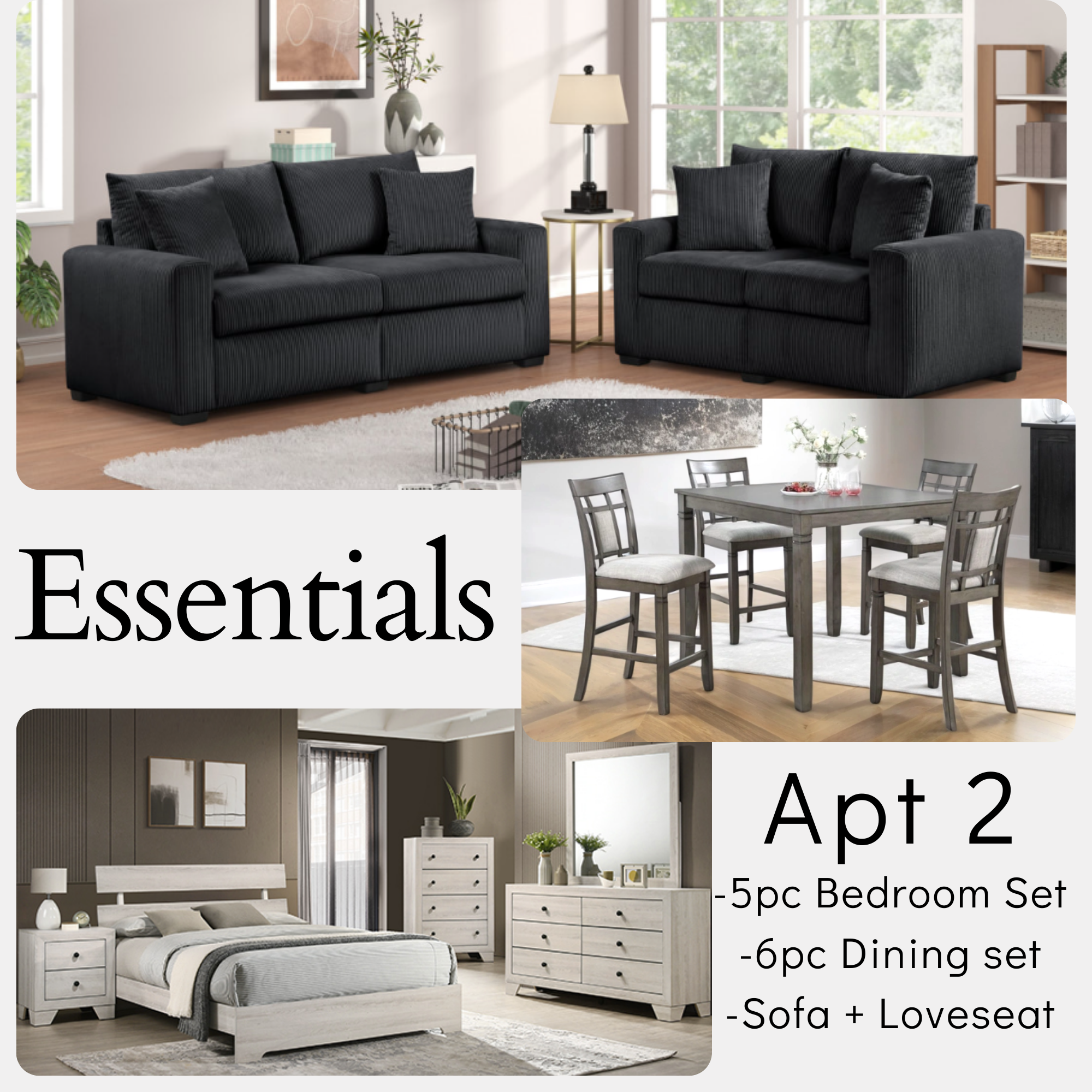 ESSENTIALS APT 2 COMPLETE 3 ROOM PACKAGE