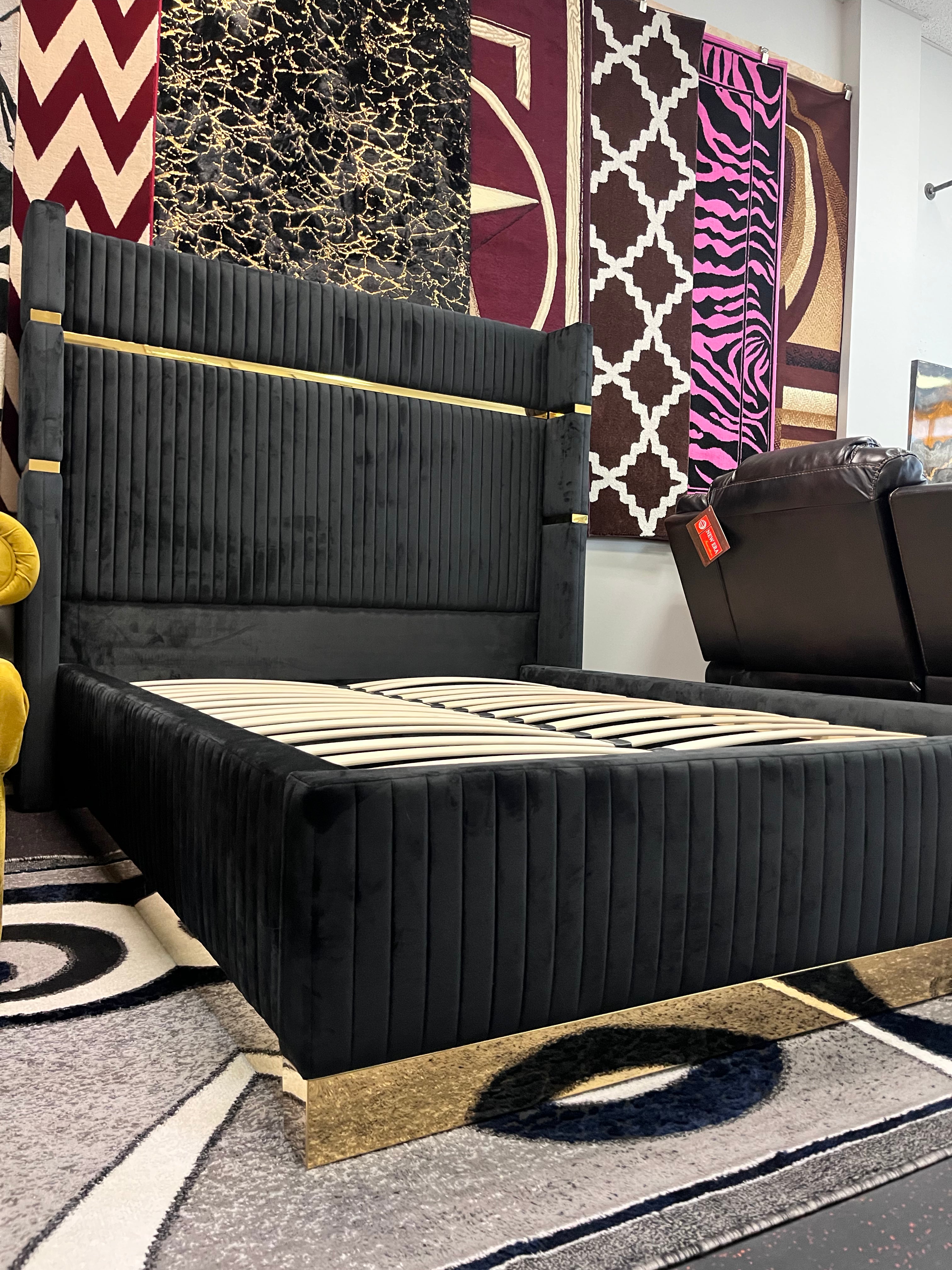 CONROE BLACK VELVET 2 ROOM PACKAGE