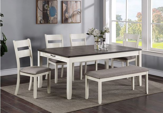 DAKOTA CHALK/GREY 5PC DINING SET