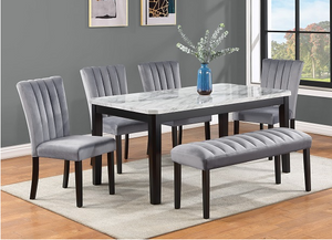 PASCAL WHITE TOP 5PC DINING SET