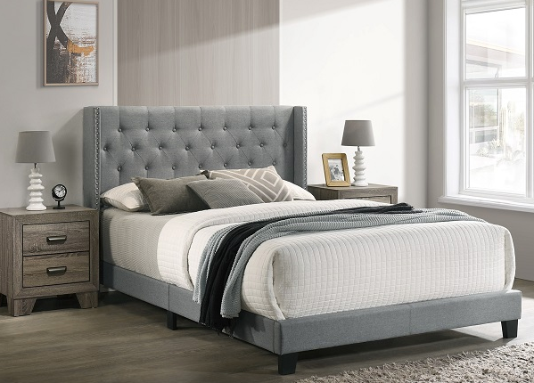 MAKAYLA GRAY LINEN BED FRAME