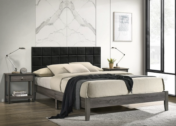 SKYLER BLACK FAUX LEATHER BED FRAME On Demand Furniture Mattress
