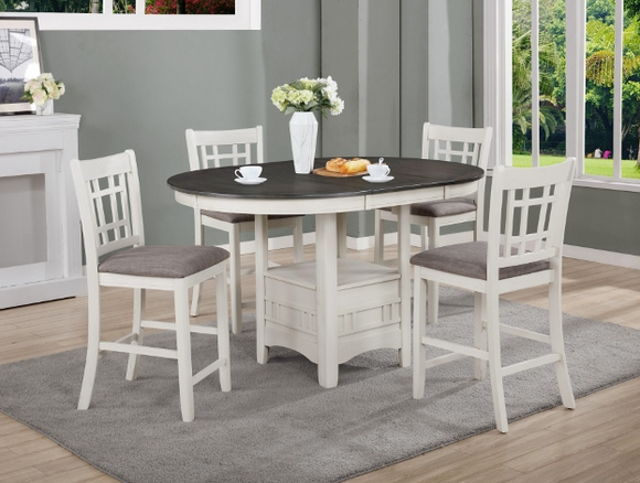 HARTWELL CHALK GREY COUNTER HEIGHT DINING SET