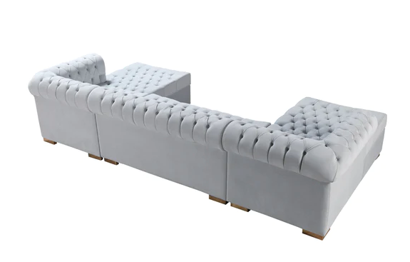 LAUREN PEARL VELVET DOUBLE CHAISE SECTIONAL