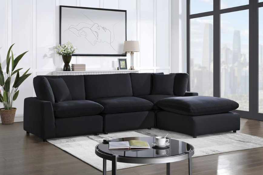 BLACK VELVET CLOUD MODULAR SECTIONAL