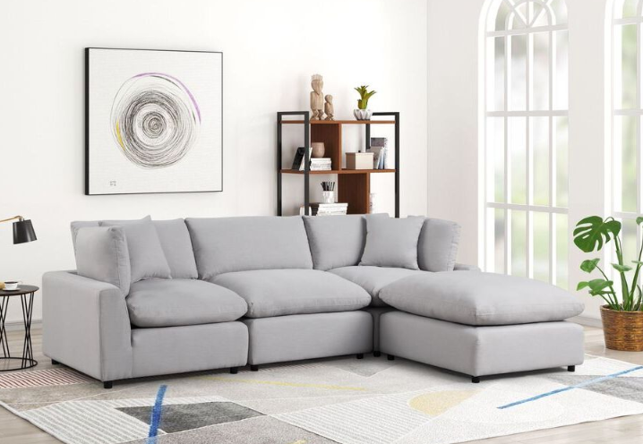 ALBANY STREET GREY LINEN MODULAR SECTIONAL