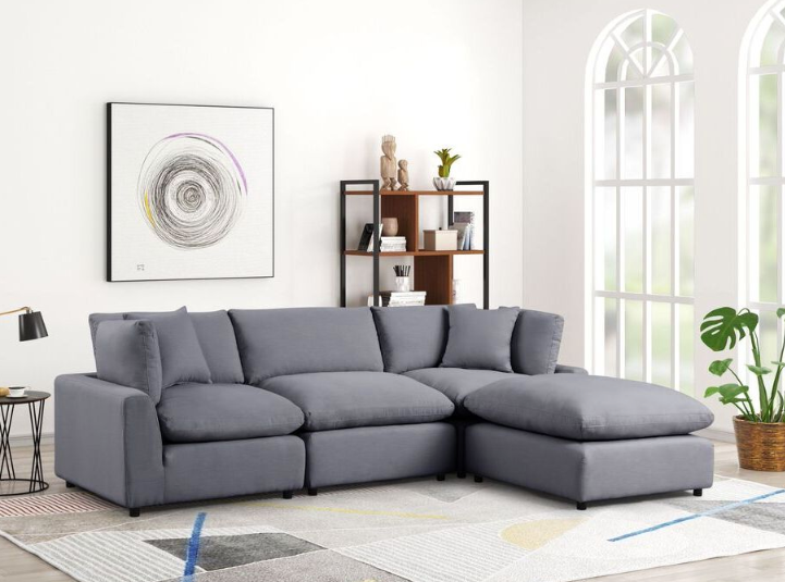 ALBANY STREET CHARCOAL LINEN MODULAR SECTIONAL