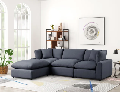 ALBANY STREET BLACK LINEN MODULAR SECTIONAL