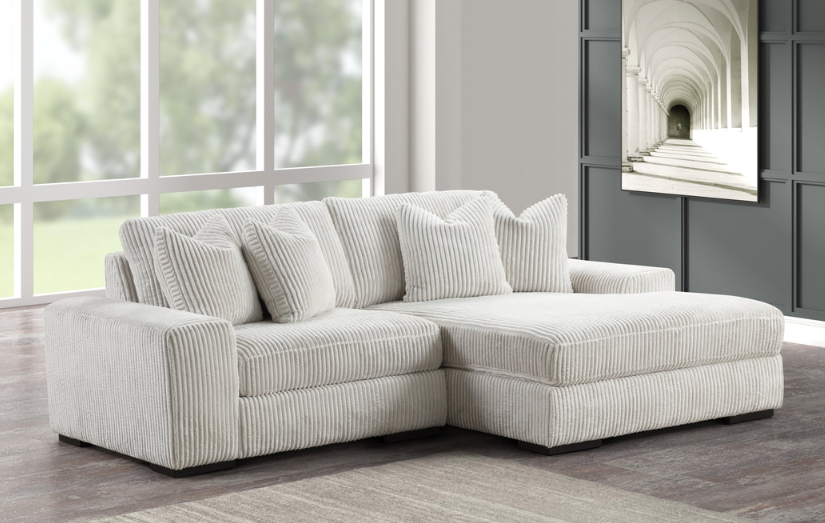 SUNDAY 2PC OVERSIZED BEIGE VELVET SECTIONAL