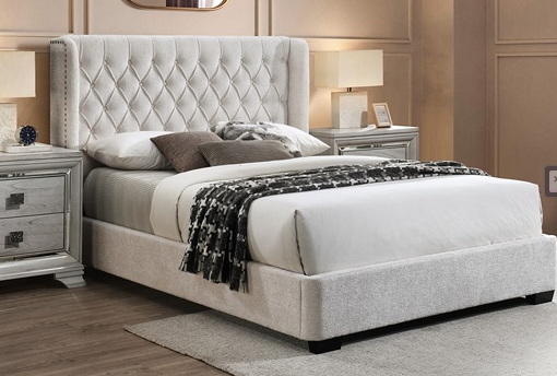 DAPHNE CREAM FABRIC BED FRAME