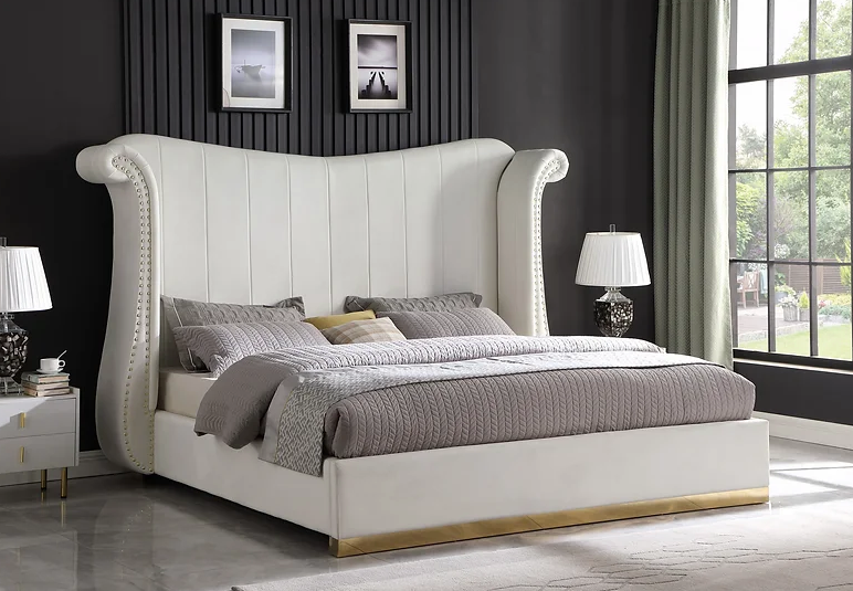 MODERN LUNA CREAM  66 INCH PLATFORM BEDFRAME