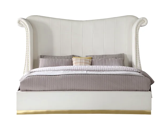 MODERN LUNA CREAM  66 INCH PLATFORM BEDFRAME