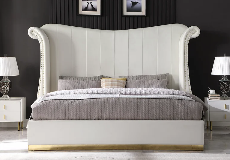MODERN LUNA CREAM  66 INCH PLATFORM BEDFRAME