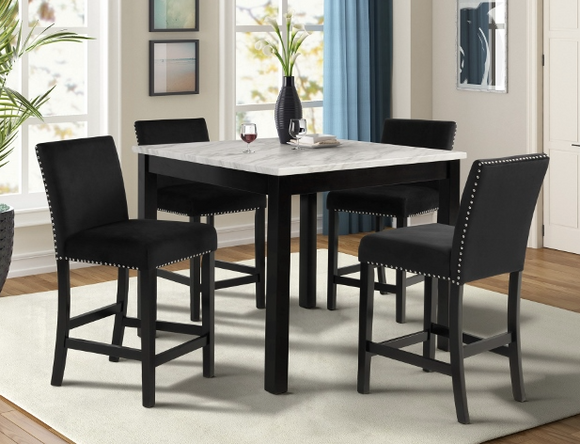 SALE* DIOR FAUX LEATHER BLACK COUNTER HEIGHT TABLE SET