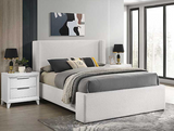 PORSHA WHITE BOUCLE BED FRAME