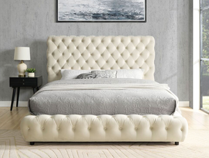 DREAM BEIGE VELVET BED FRAME