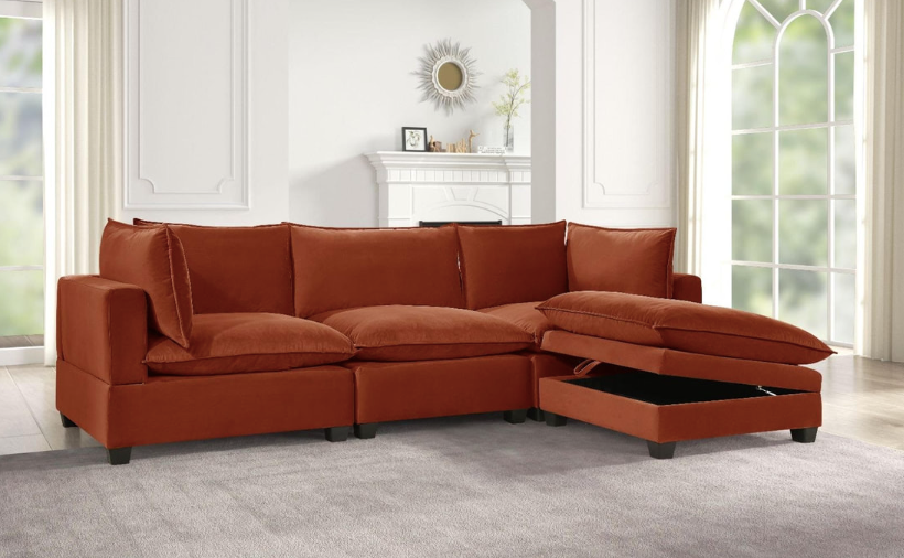 (ETA 12/10) RUST VELVET CLOUD MODULAR SECTIONAL