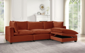 RUST VELVET CLOUD MODULAR SECTIONAL