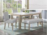 DUNVALE GENUINE MARBLE 6 PC DINING TABLE SET