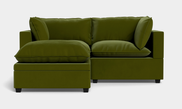 KOVA OLIVE VELVET CLOUD MODULAR SECTIONAL